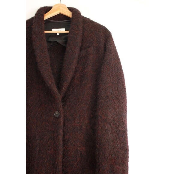 IRO Rafa Oversized Bouclé Wool Coat Burgundy Size US 6 - Picture 4 of 12